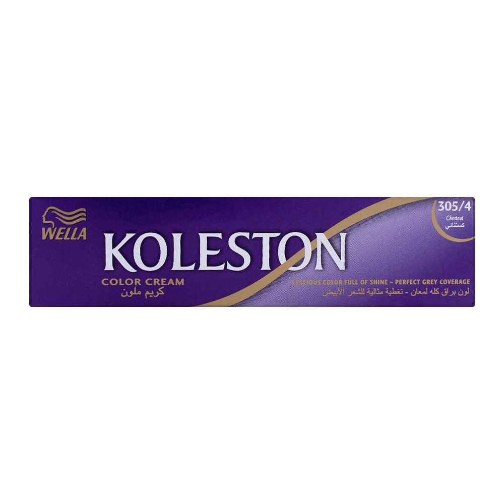 KOLESTON INTENSE – 100% Grey Coverage and Color Intensity Hair Color (305/4 – Chestnut) BOX or single tube+developer