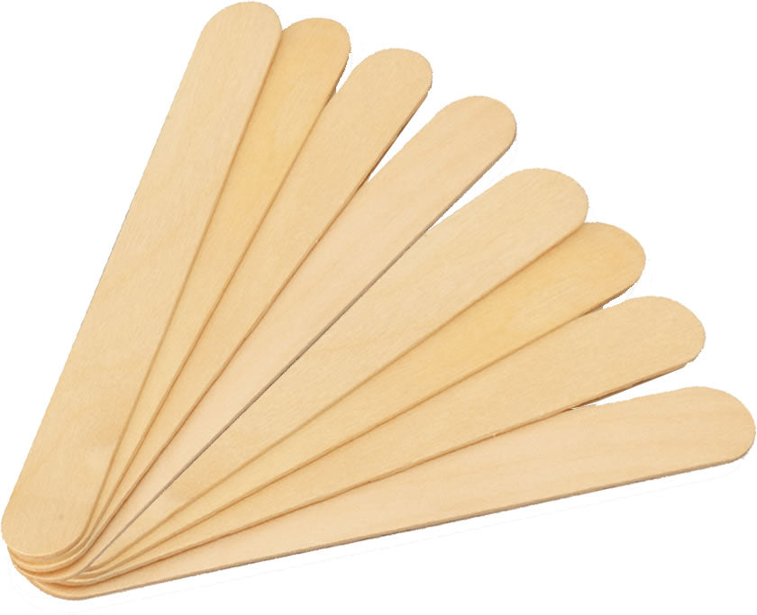 Bundle of 100 Pcs Large Disposable Wax Waxing Wooden Body Hair Removal Stick Applicator Spatula