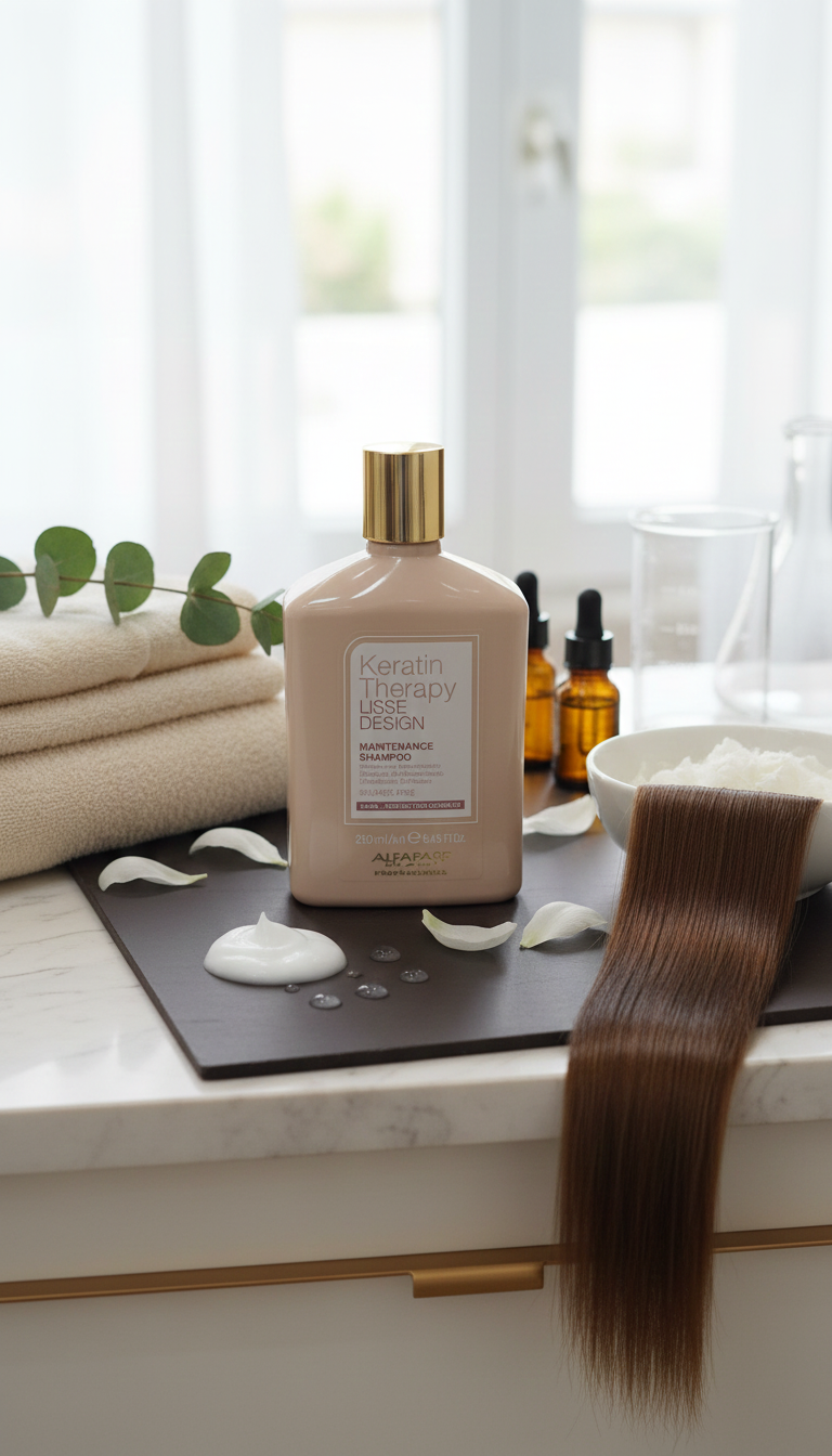 Alfaparf Milano Keratin Therapy Lisse Design Maintenance Shampoo – 250ml | Sulfate-Free Professional Hair Care for Keratin Treated Hair