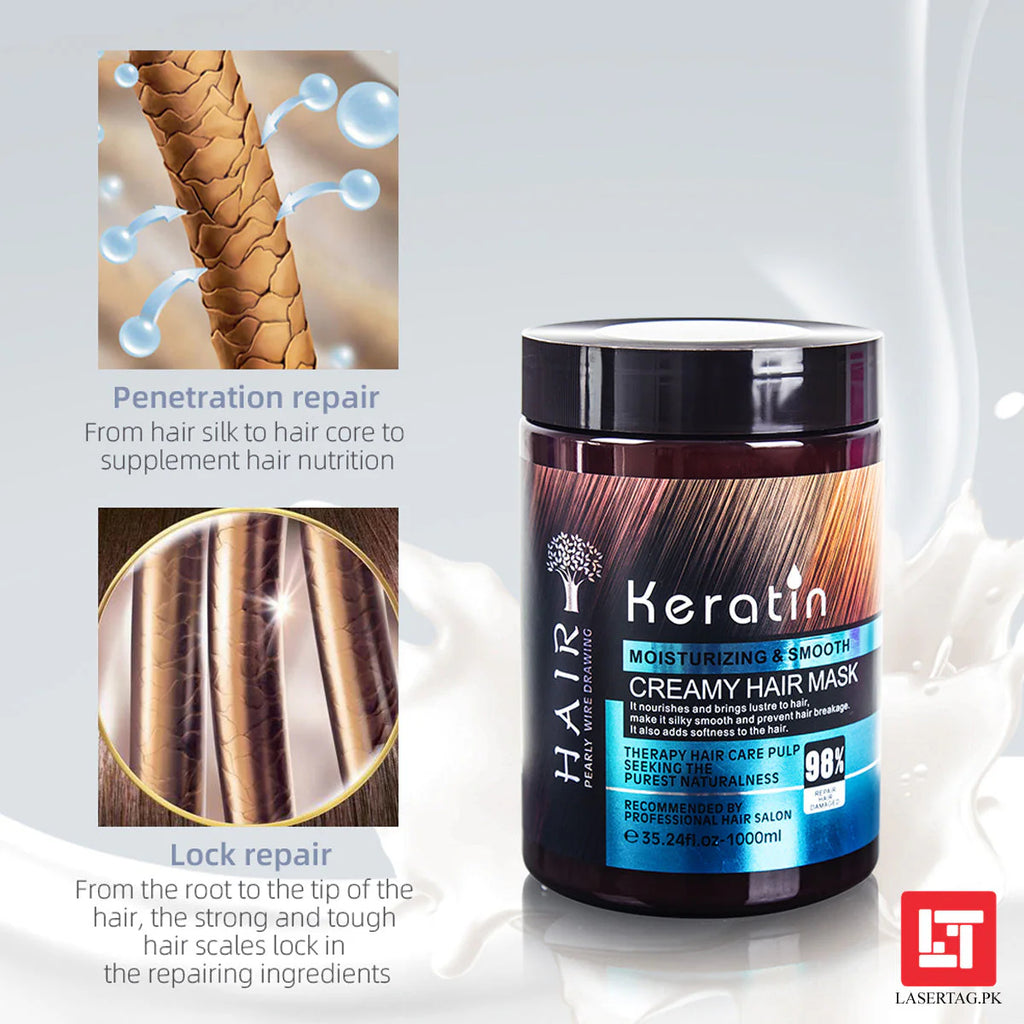 Keratin Creamy Hair Mask Moisturizing & Smooth 1000ml