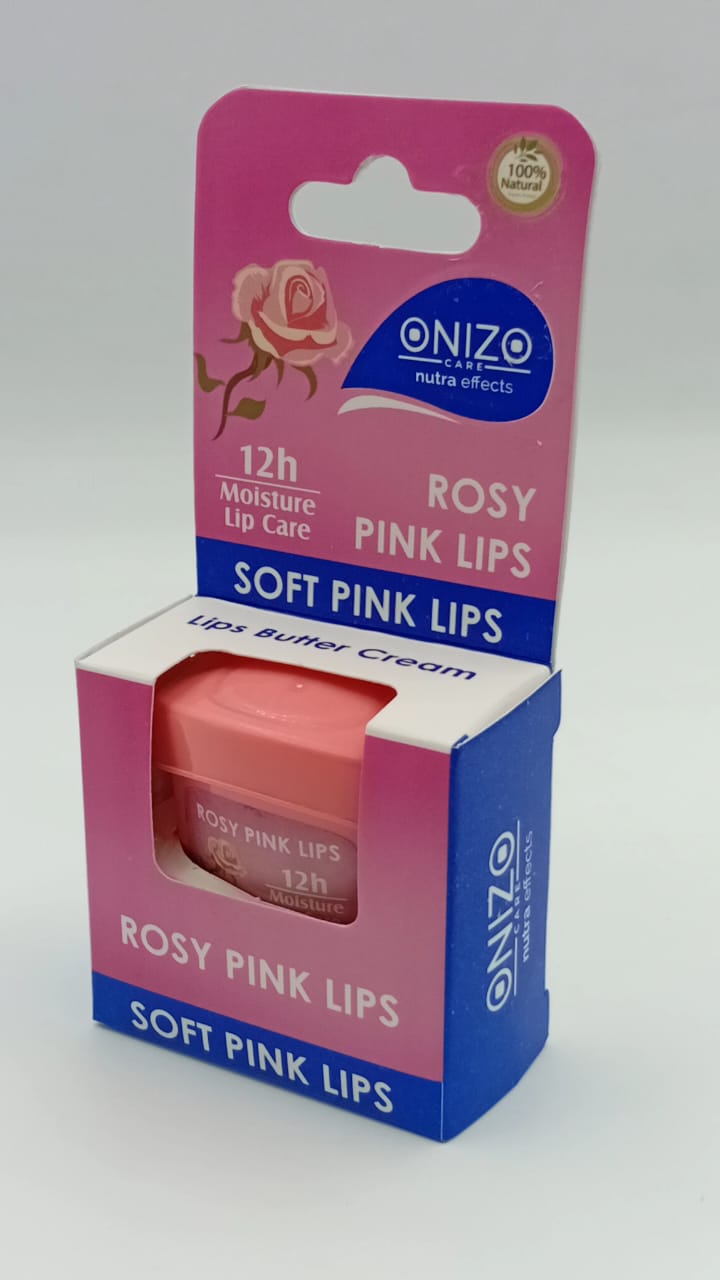 ONIZO CARE - NUTRA EFFECTS 12H MOISTURE LIP BUTTER CREAM (LIP BALM ROSY PINK LIPS - 7GMS)